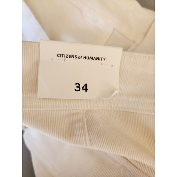 NWT Citizens of Humanity Agni Mid-Rise Utility Corduroy Pants Sz 34 White #8C414 - Picture 13 of 14